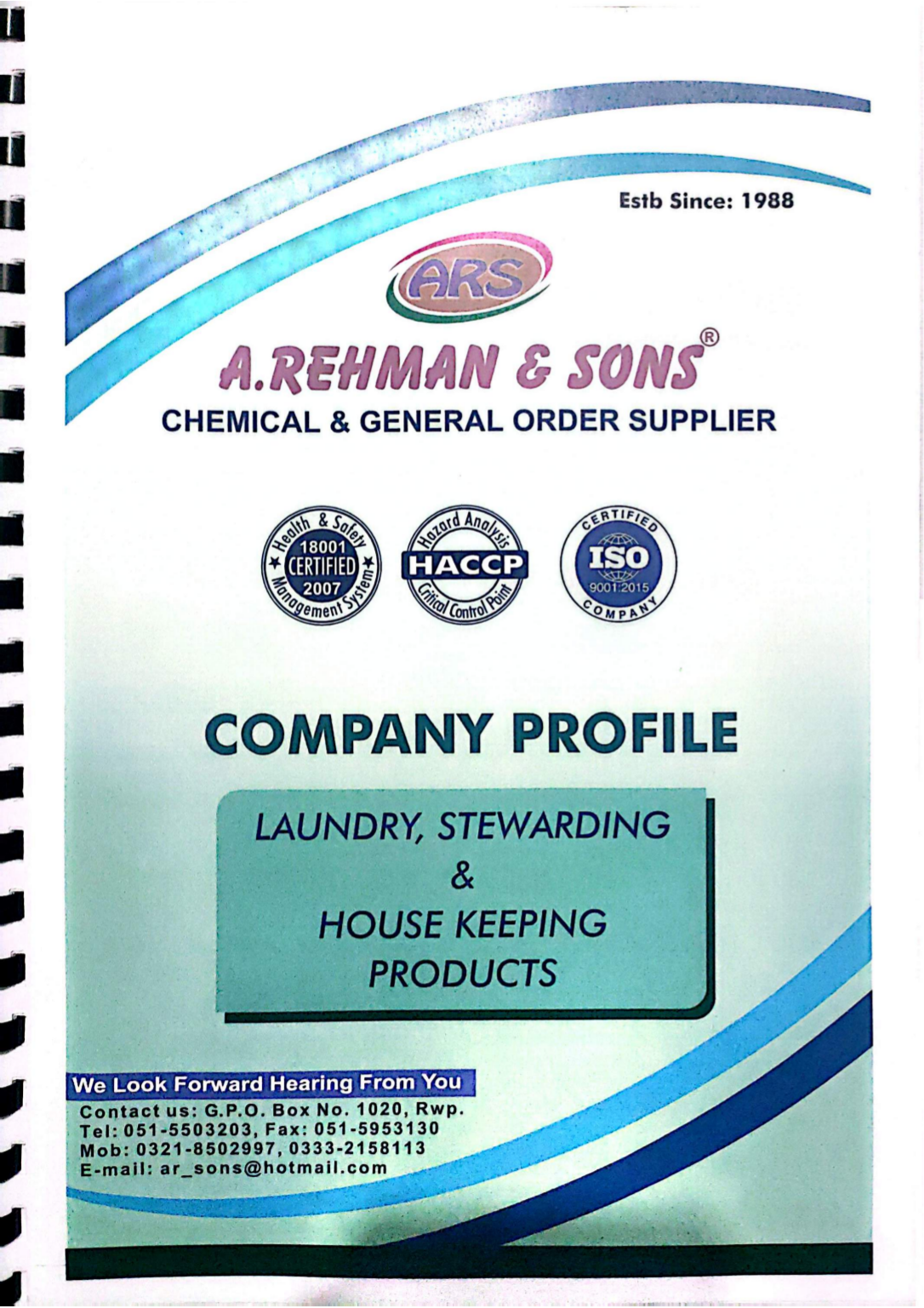 A. Rehman & Sons Company Profile Catalog